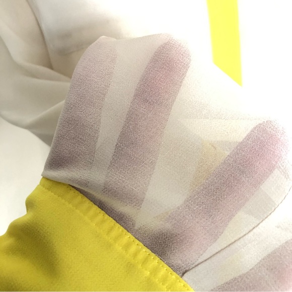 A|X Armani Exchange Cream Silk Sheer Button Down Shirt Top Women"s Size XS - Picture 7 of 13